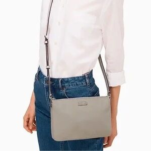 KATE SPADE Madelyne Wilson Road Triple Gusset Nylon & Leather Crossbody Purse